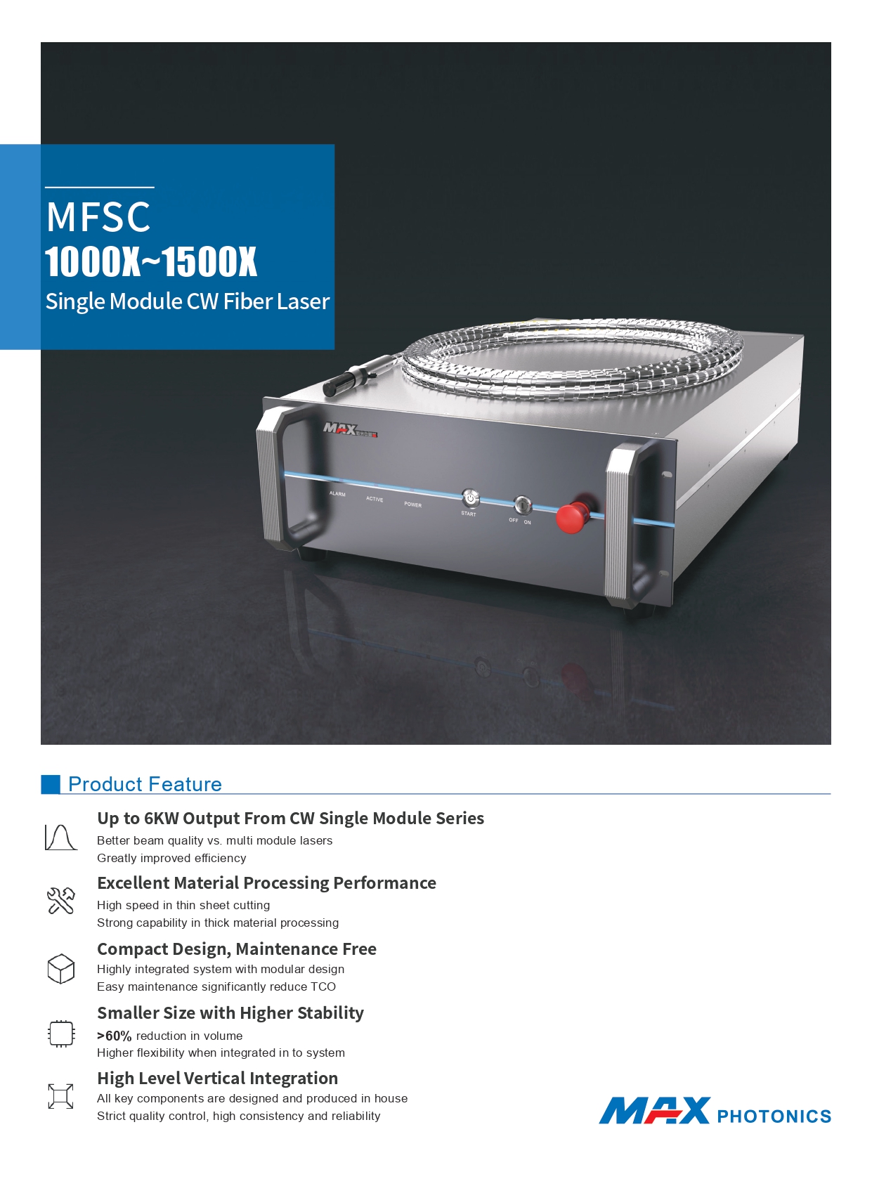 MFSC Single Module CW Fiber Laser Source