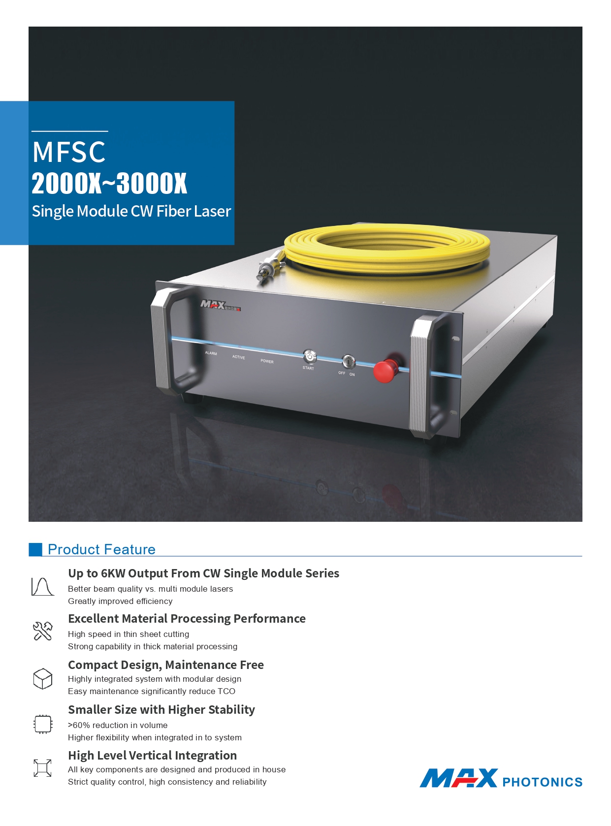 MFSC Single Module CW Fiber Laser Source